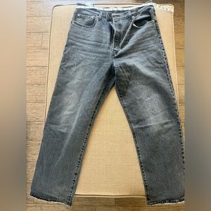 Levis Jeans Womens 32 X 27 Black Ribcage Straight Ankle Button Fly Cropped"